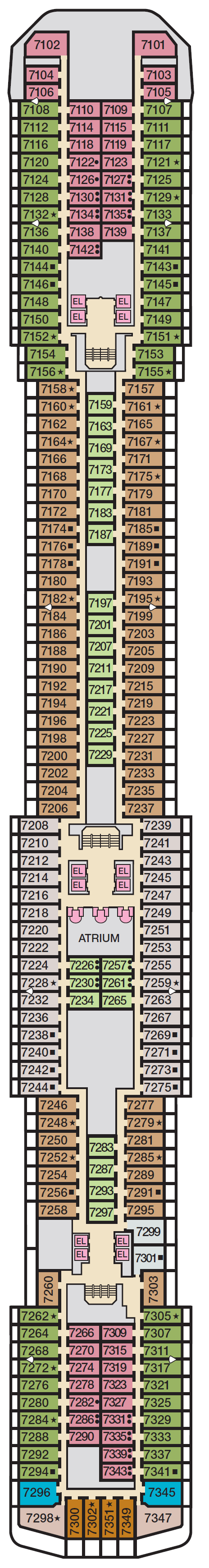 Deck plan for Deck 7 Verandah