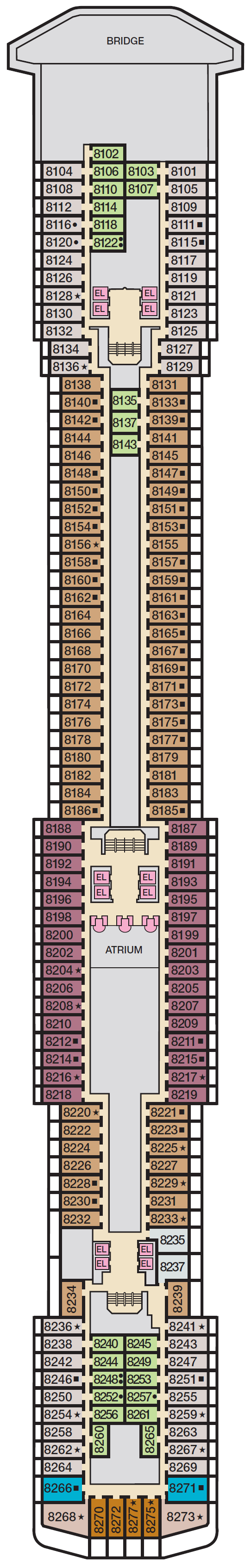 Deck plan for Deck 8 Panorama