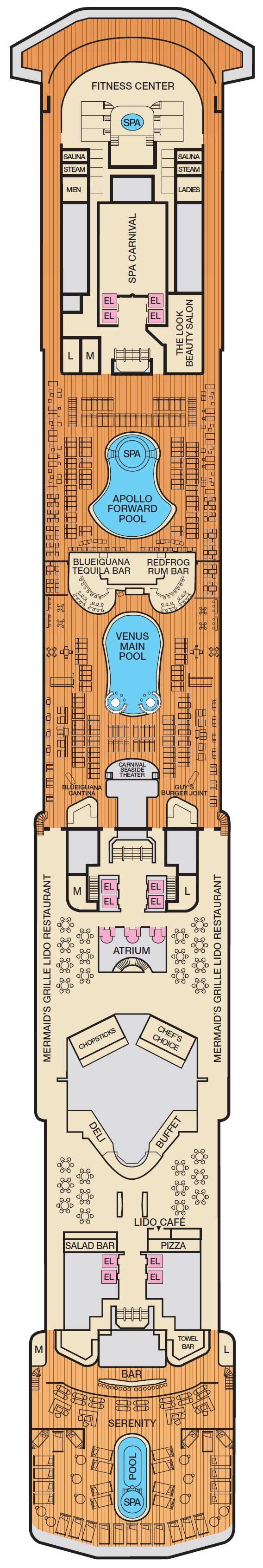 Deck plan for Deck 9 Lido