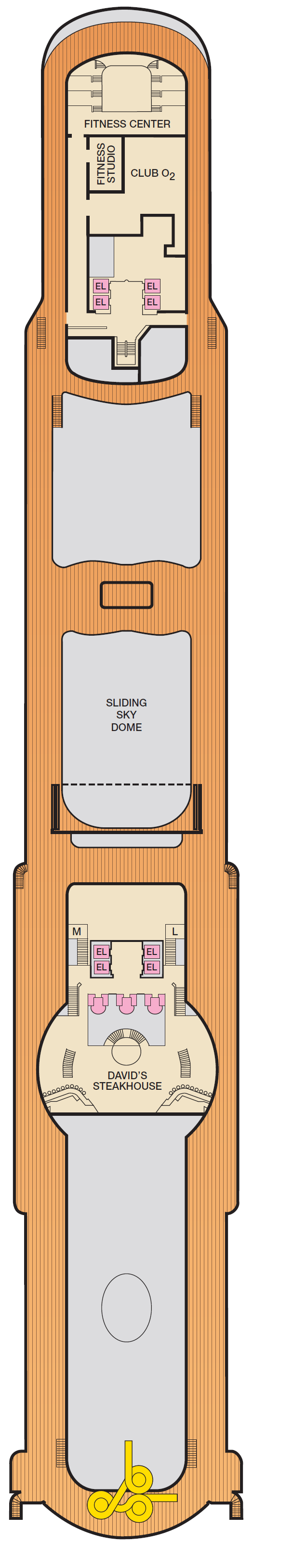 Deck plan for Deck 10 Sun