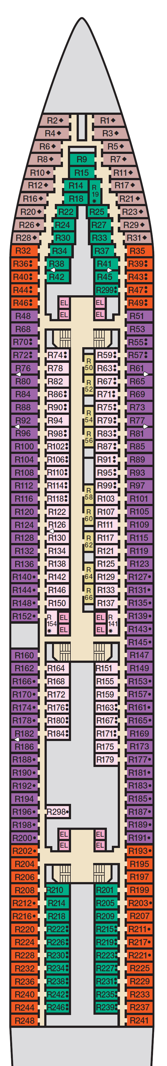 Deck plan for Deck 4 - RIVIERA