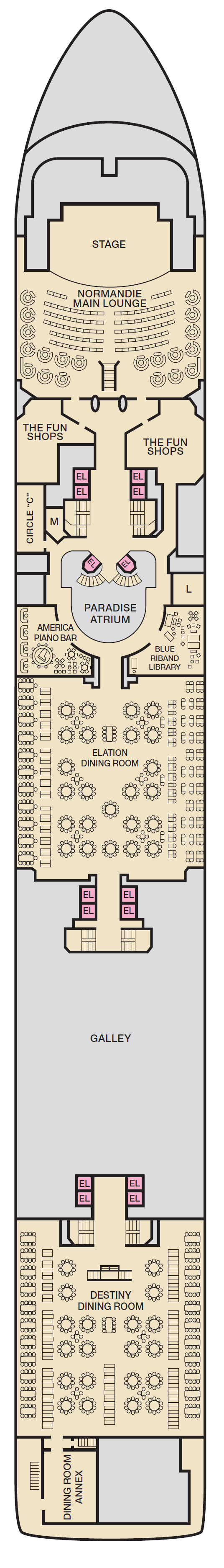 Deck plan for Deck 8 - ATLANTIC