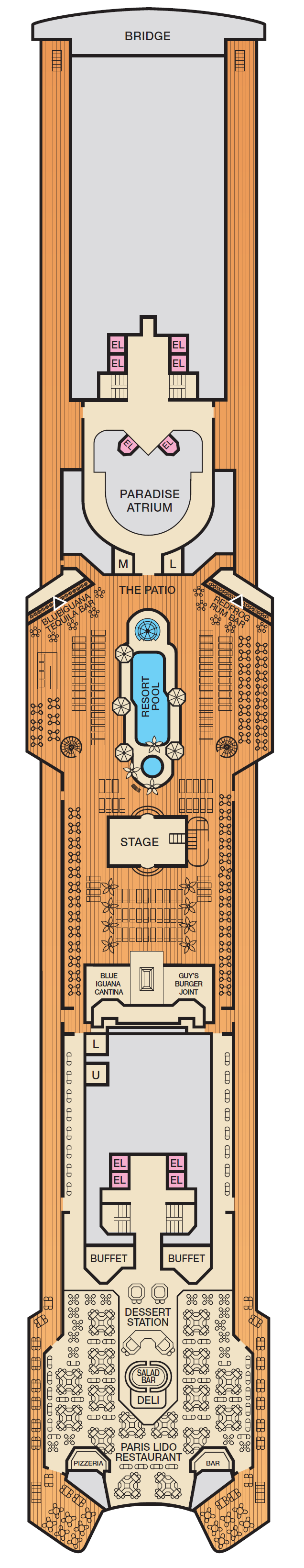 Deck plan for Deck 10 - LIDO