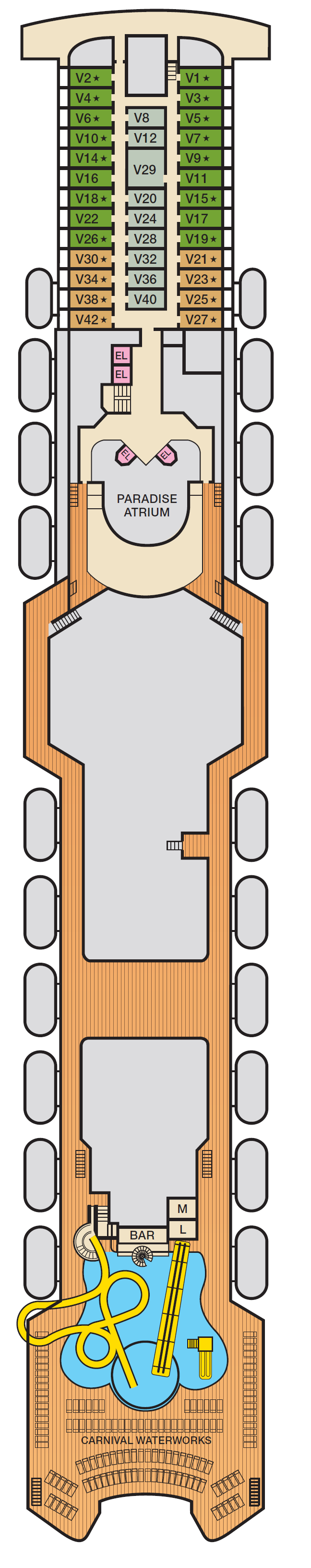 Deck plan for Deck 11 - VERANDAH