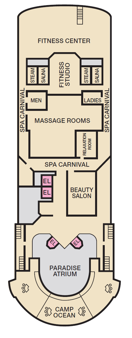 Deck plan for Deck 12 - Foward SPORTS