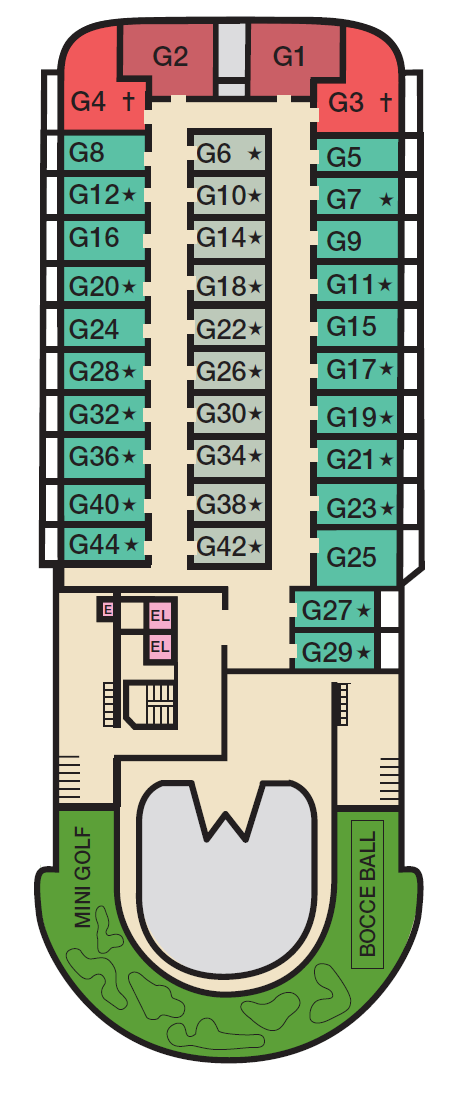 Deck plan for Deck 14 - GRAND