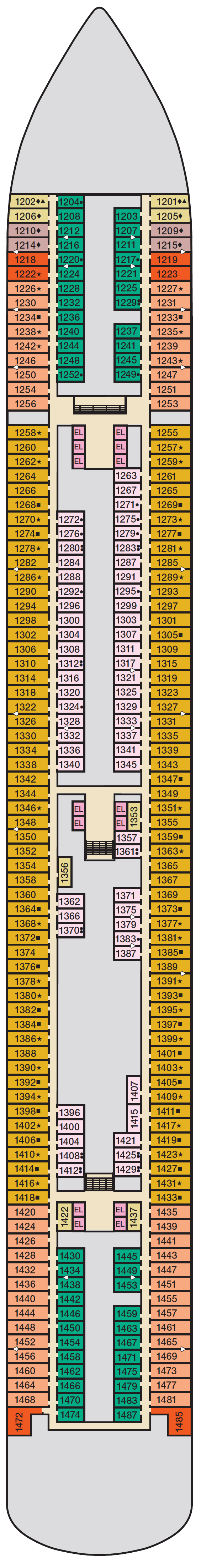 Deck plan for Deck 1 RIVIERA