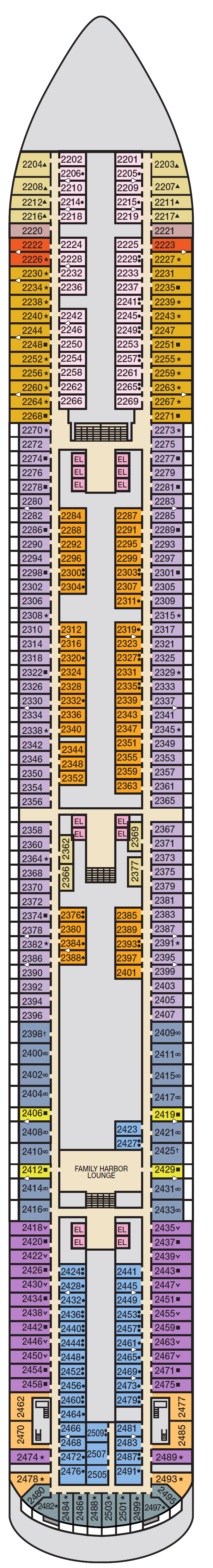Deck plan for Deck 2 MAIN