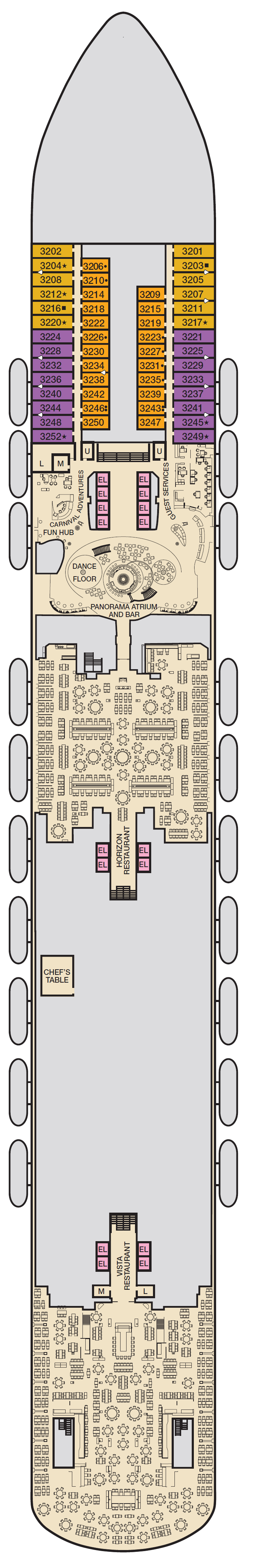 Deck plan for Deck 3 LOBBY