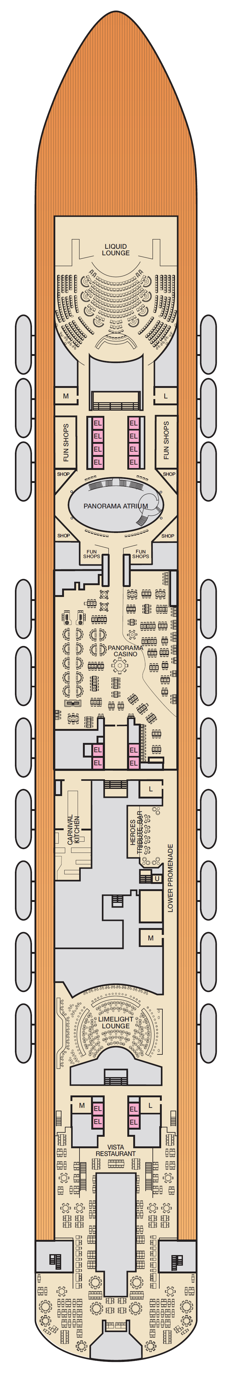 Deck plan for Deck 4 MEZZANINE