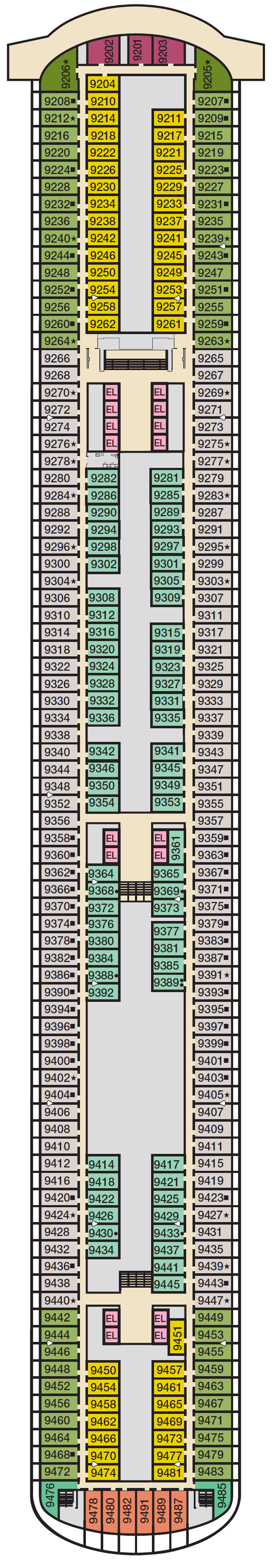 Deck plan for Deck 9 PANORAMA