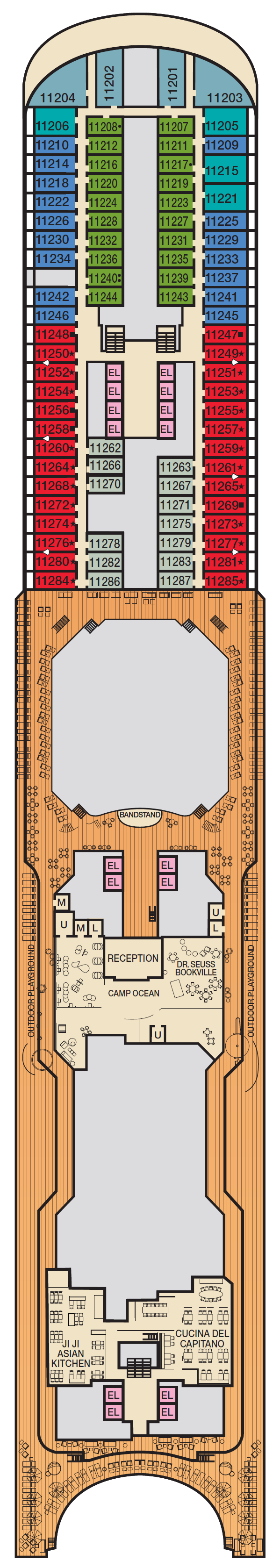 Deck plan for Deck 11 SUN