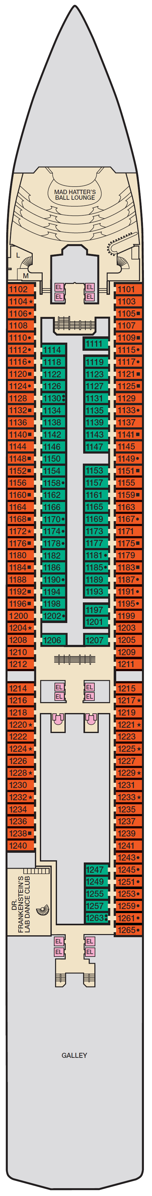 Deck plan for RIVIERA