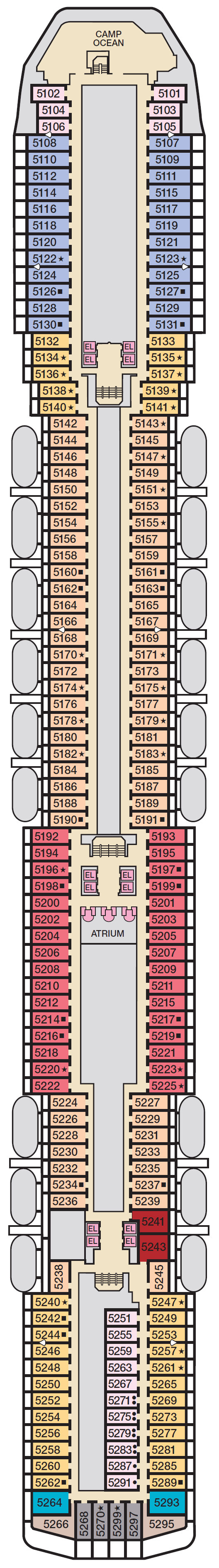 Deck plan for UPPER
