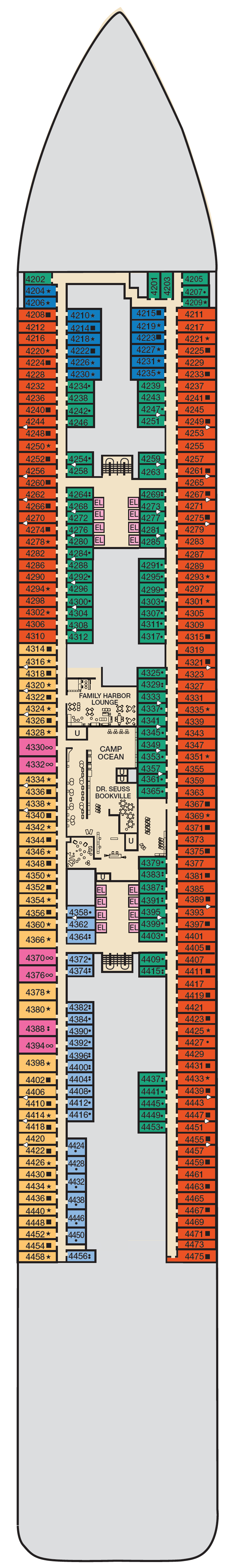 Deck plan for Deck 4