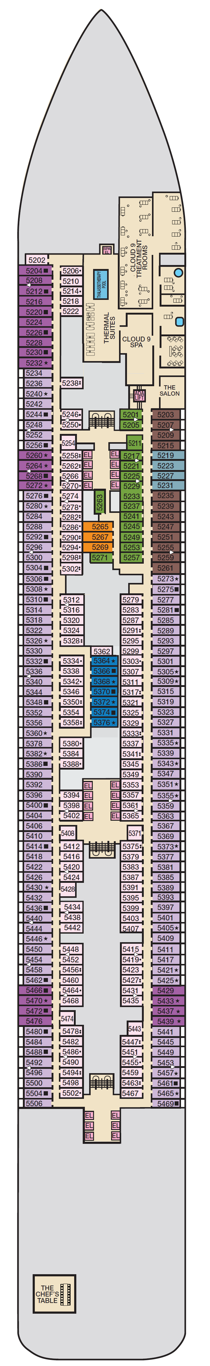 Deck plan for Deck 5