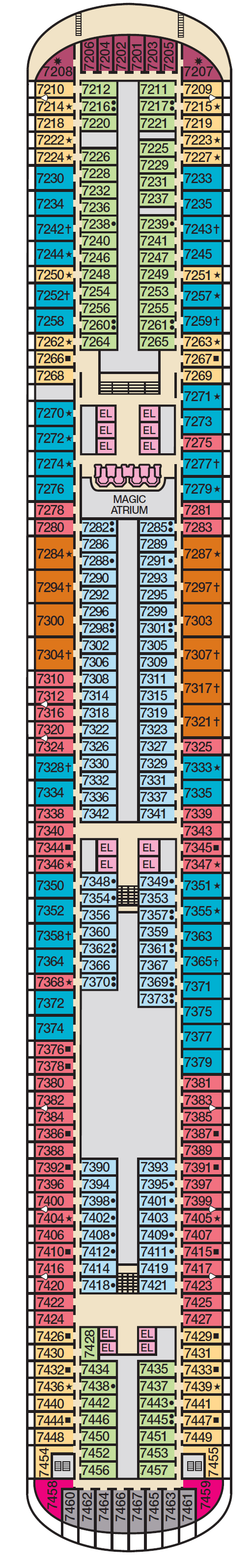 Deck plan for Deck 7 Empress