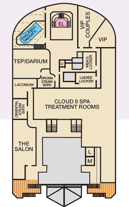 Deck plan for Deck 14 Forward Sun