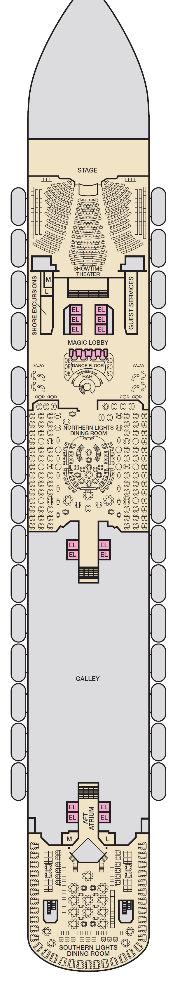 Deck plan for Deck 3 Lobby