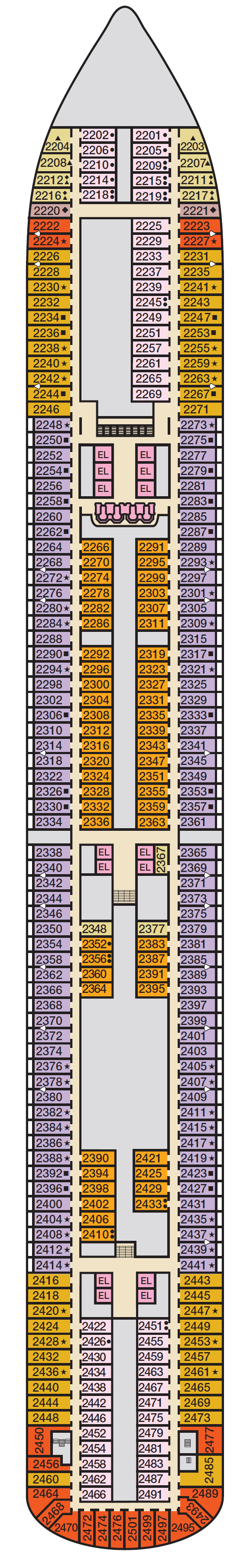 Deck plan for Deck 2 Main