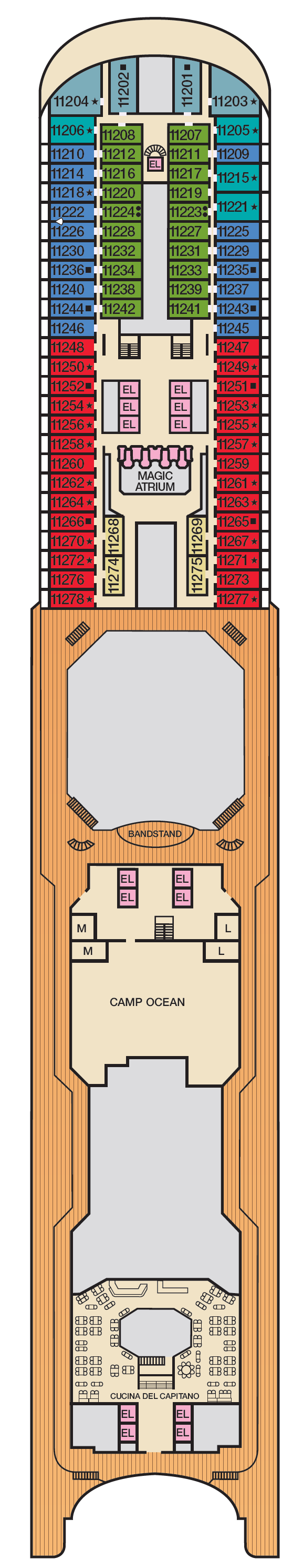 Deck plan for Deck 11 Panorama