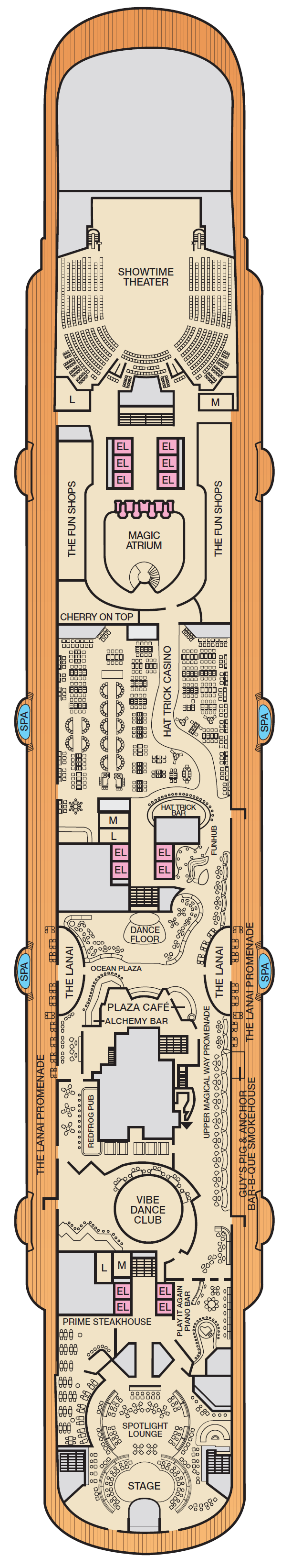 Deck plan for Deck 5 Promenade