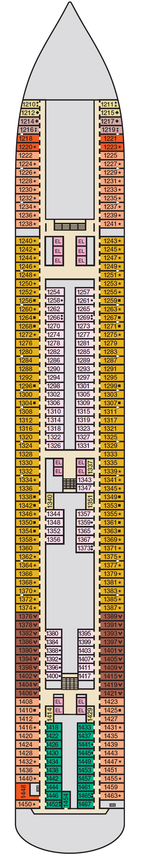 Deck plan for Deck 1 Riviera