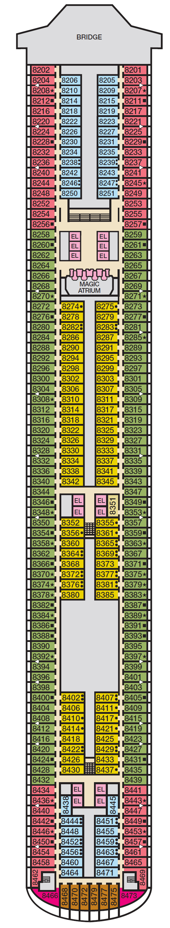 Deck plan for Deck 8 Verandah