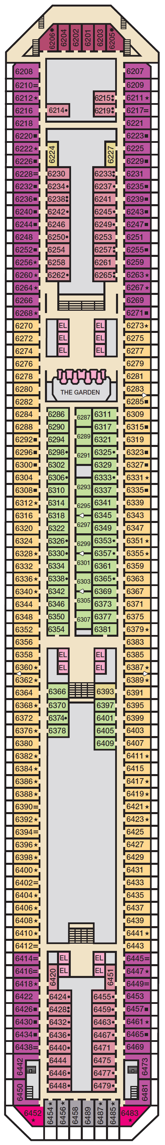 Deck plan for UPPER