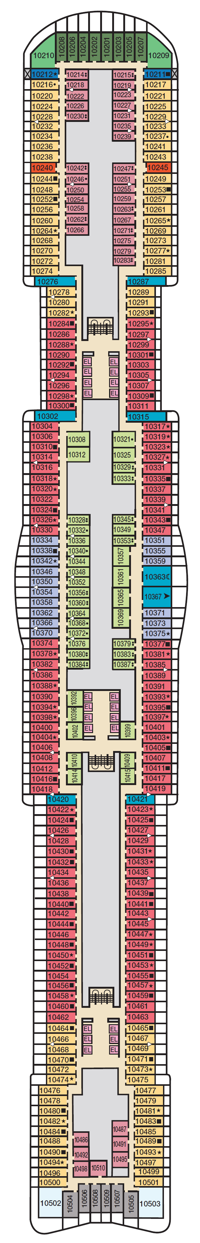 Deck plan for Deck 10