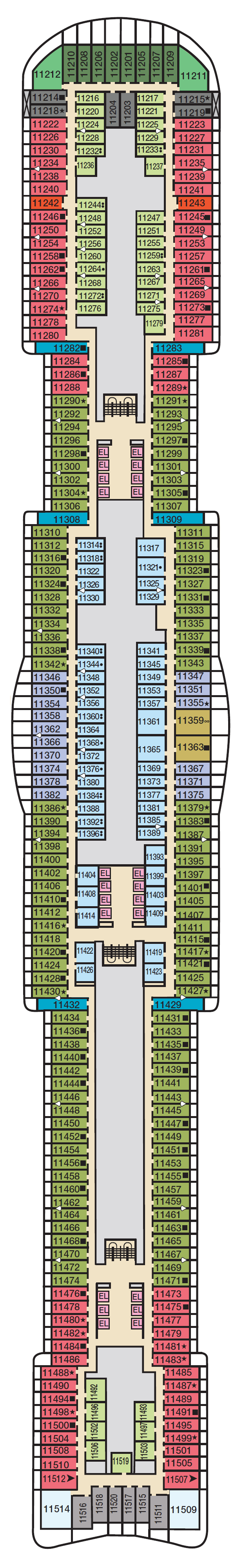Deck plan for Deck 11