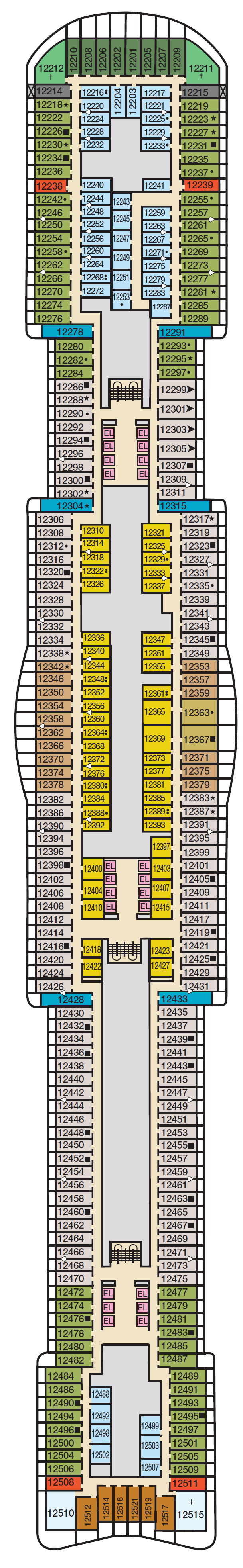 Deck plan for Deck 12