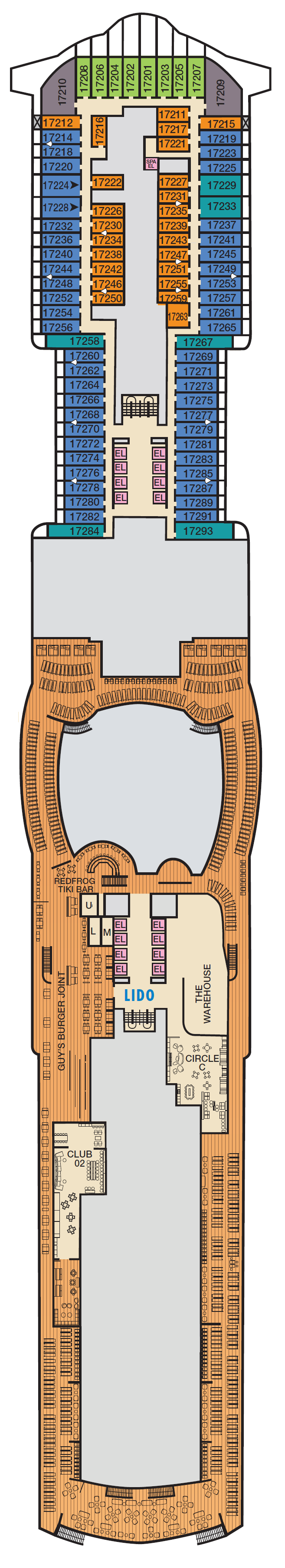 Deck plan for Deck 17