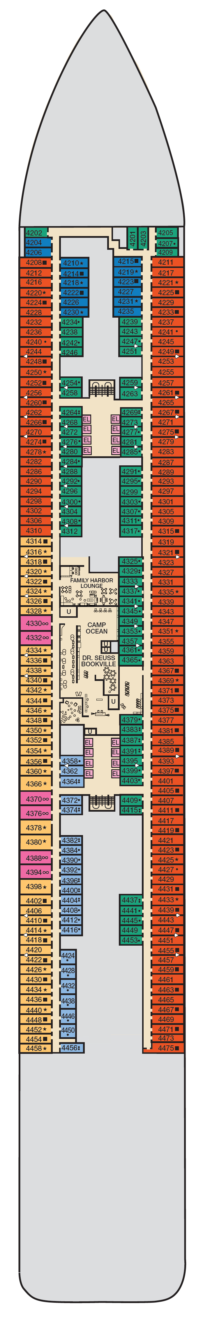 Deck plan for Deck 4 Atlantic
