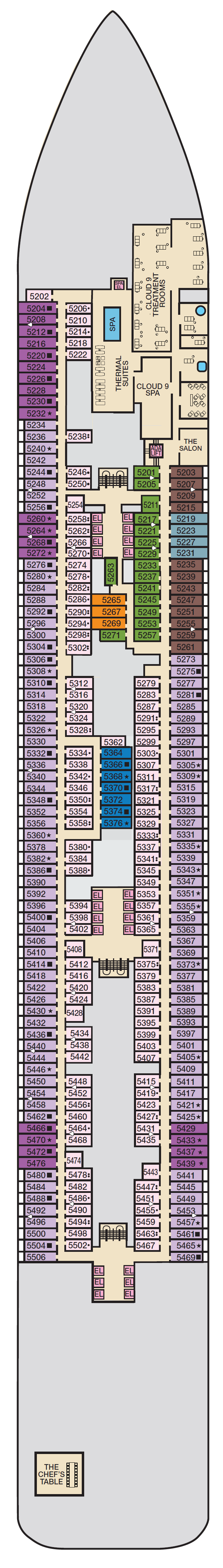 Deck plan for Deck  5 Promenade