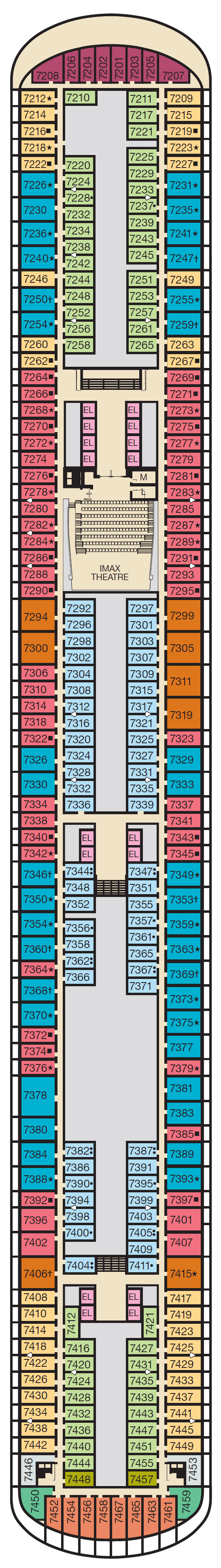 Deck plan for Deck 7 Empress