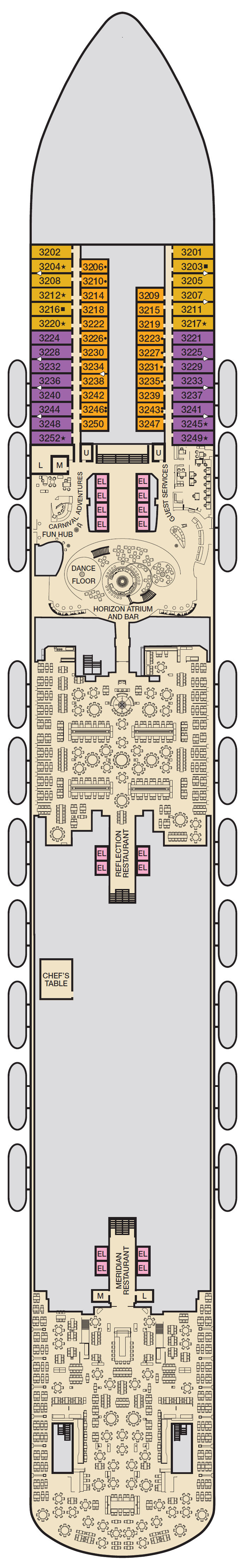 Deck plan for Deck 3 Lobby