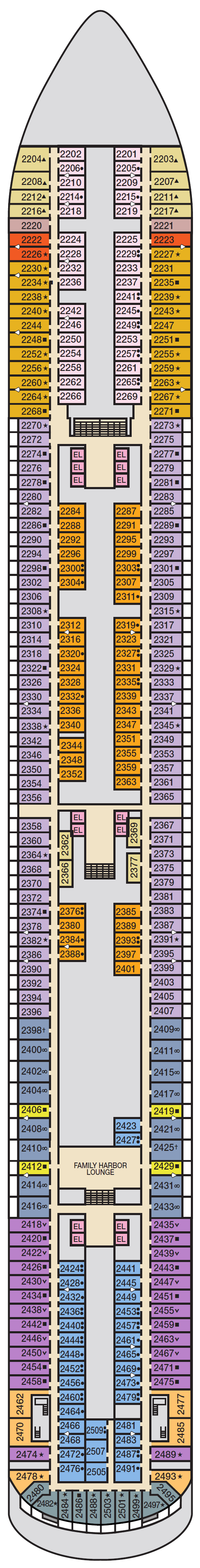 Deck plan for Deck 2 Main
