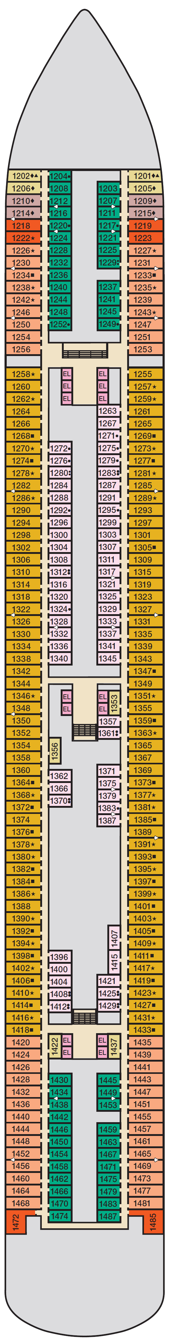 Deck plan for Deck 1 Riviera