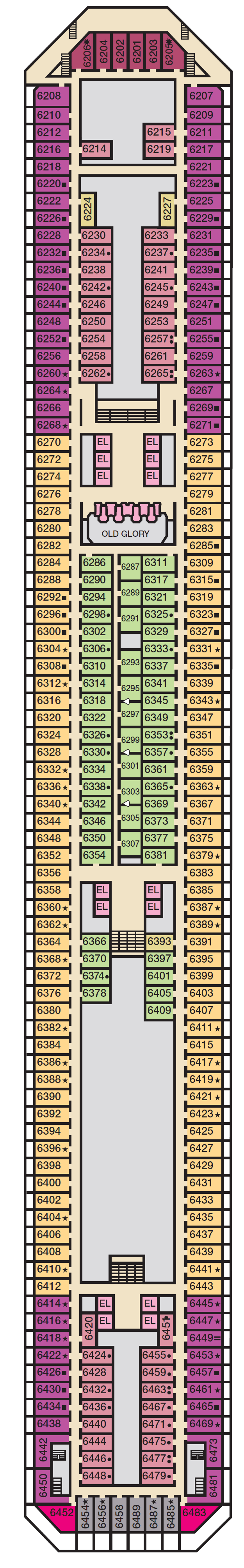 Deck plan for UPPER
