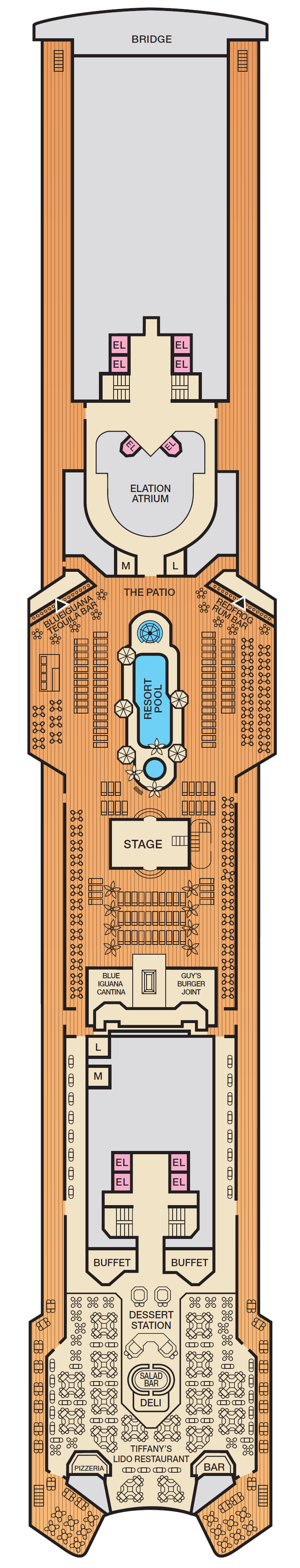 Deck plan for Deck 10 Lido