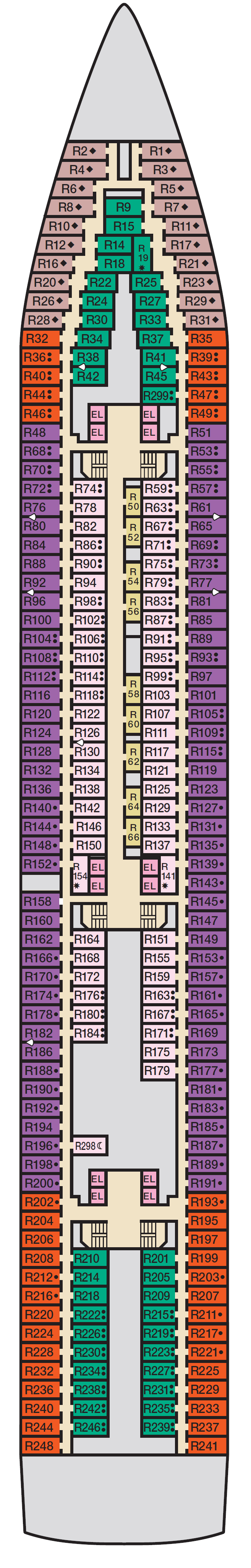 Deck plan for Deck 4 Riviera