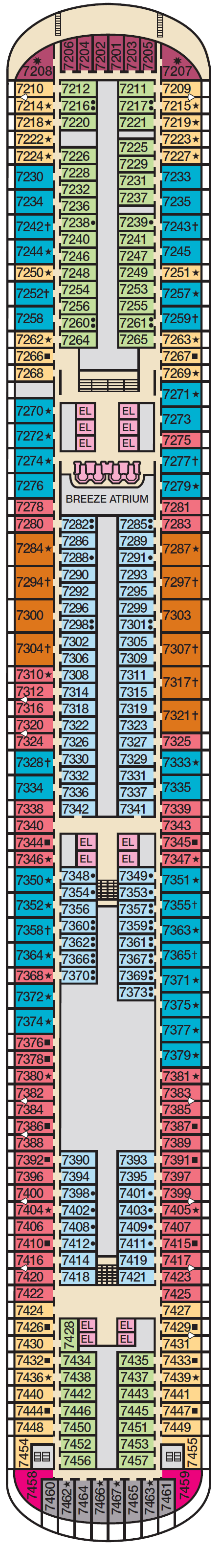 Deck plan for Deck 7 Empress