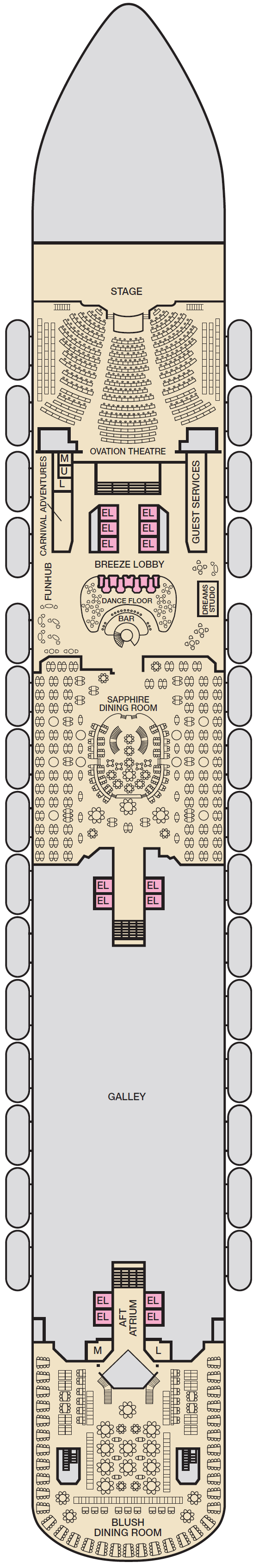 Deck plan for Deck 3 Lobby