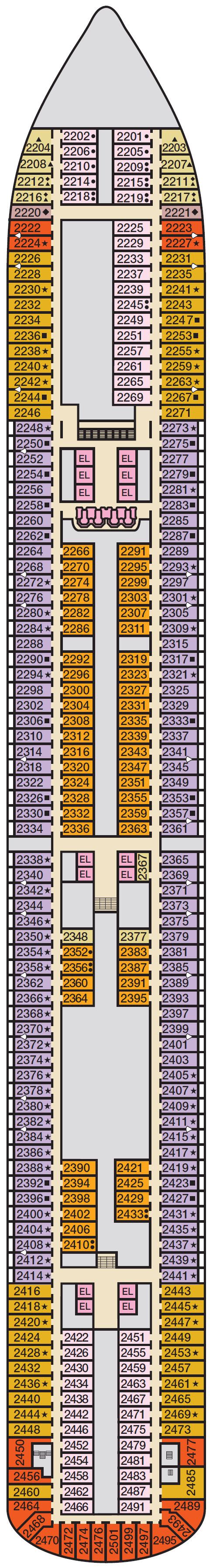 Deck plan for Deck 2 Main