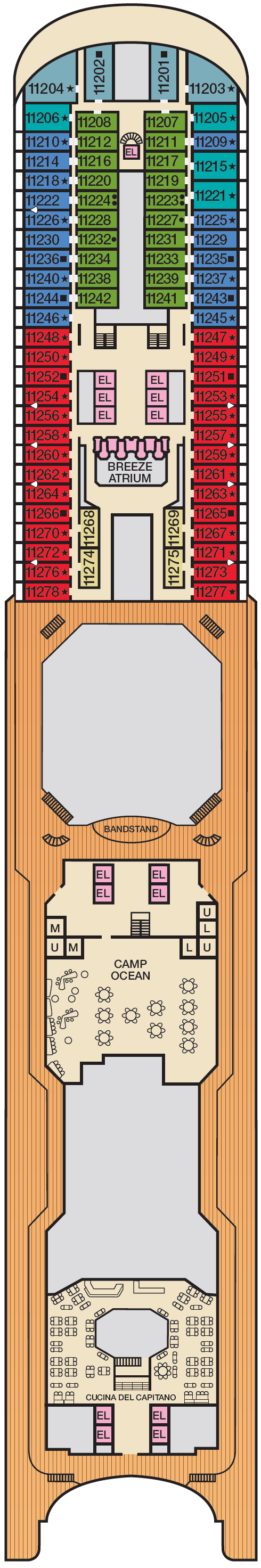 Deck plan for Deck 11 Panorama
