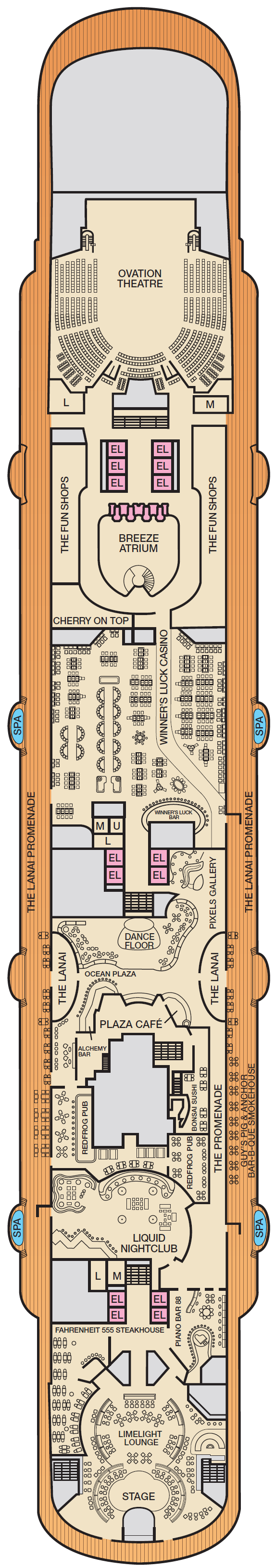 Deck plan for Deck 5 Promenade