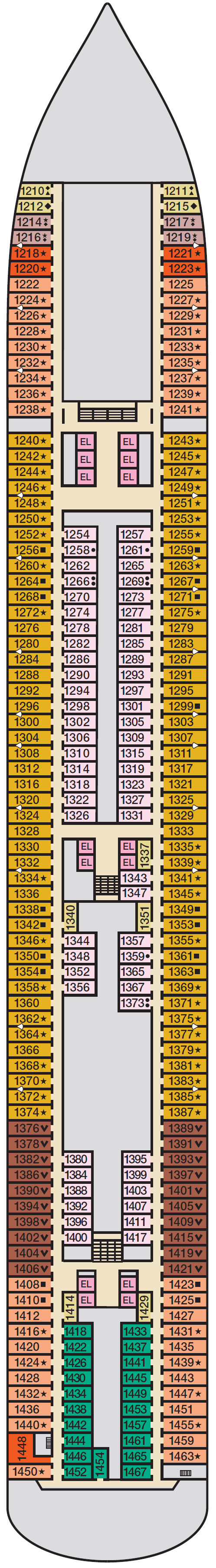 Deck plan for Deck 1 Riviera