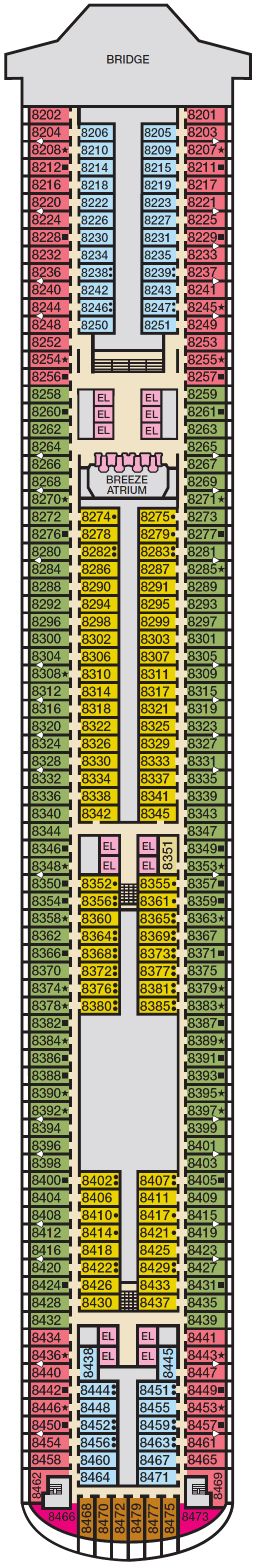 Deck plan for Deck 8 Verandah