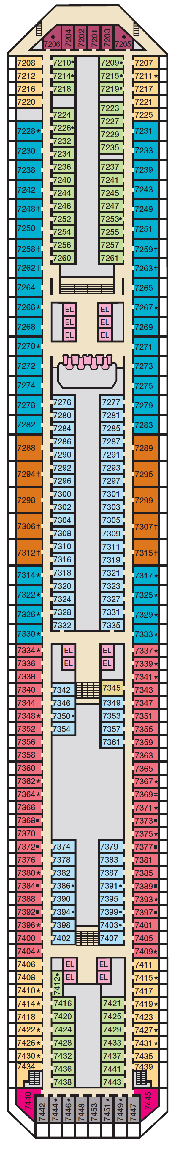 Deck plan for Deck 7 Empress